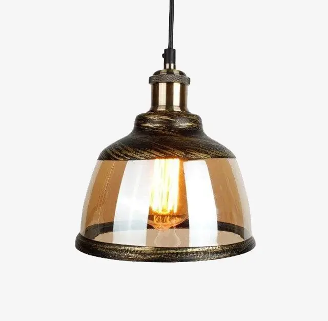 Suspension LED vintage Palezzi en verre fumé