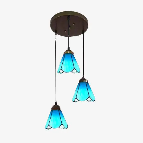 Suspension en verre méditerranéen de design modernisé.