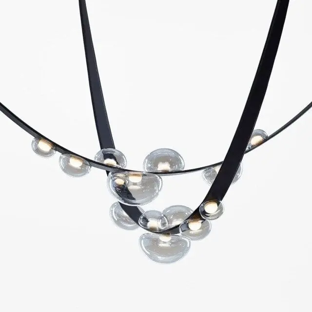 Lustre Luna en verre et métal, design moderne