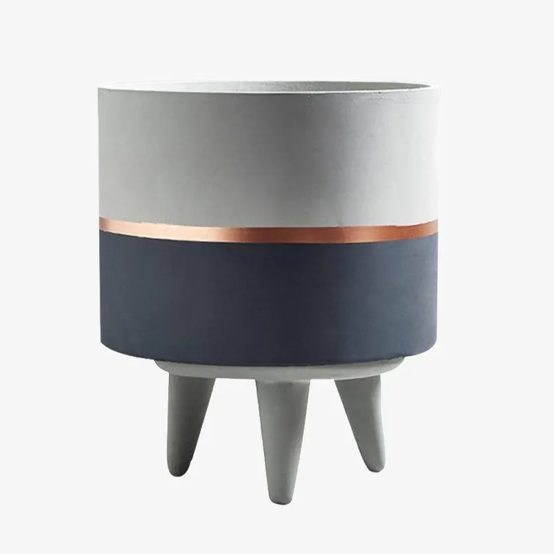 Cache-pot sur pied bas design effet Ciment Ultima