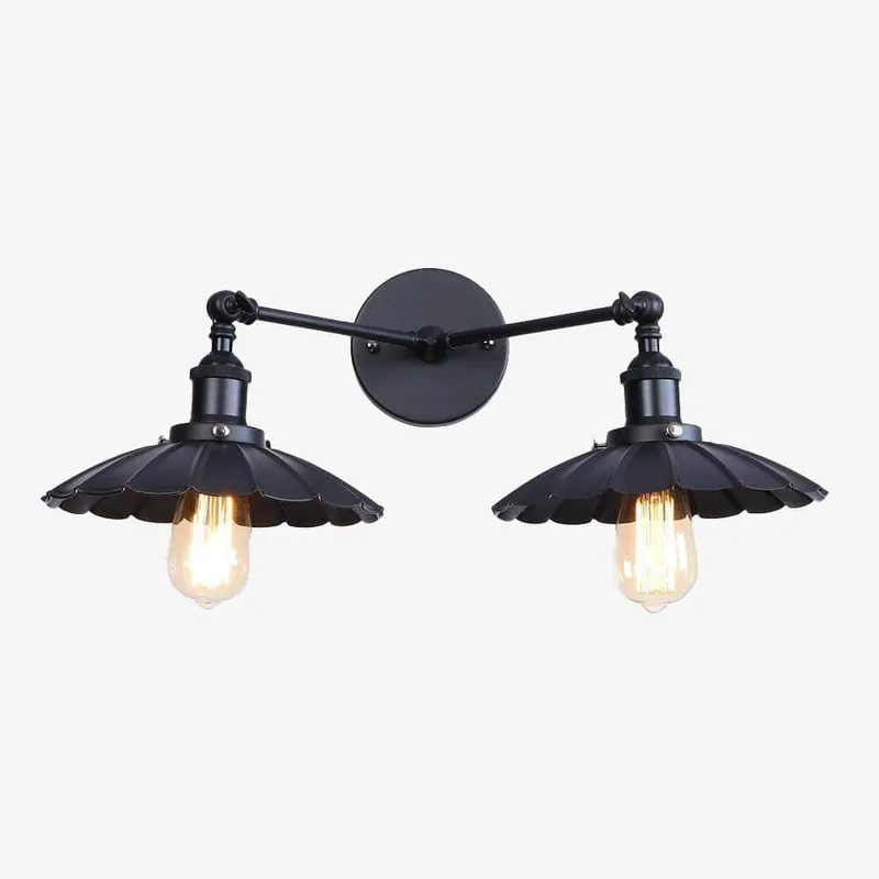 Applique murale design à LED - Luminaire mural double lampes métal retro Light