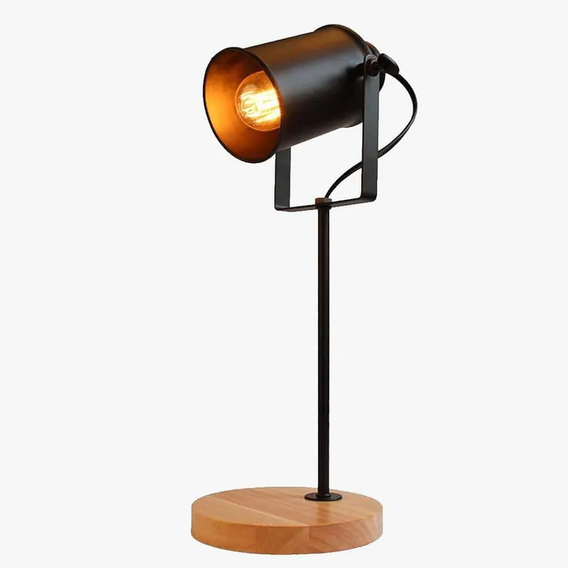 Lampe à poser design rétro avec abat-jour métallique LED