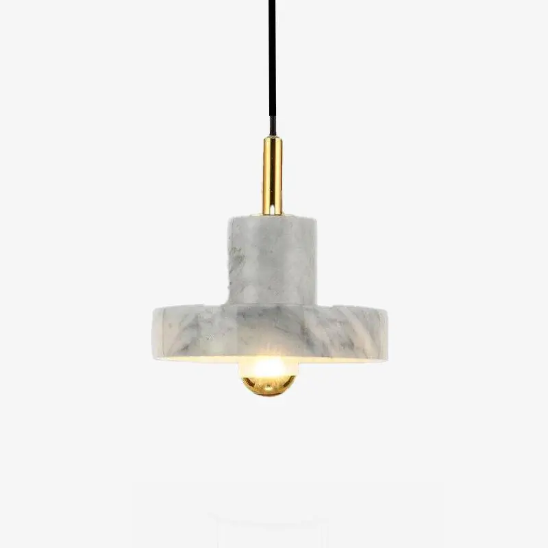 Suspension LED en marbre blanc avec abat-jour design