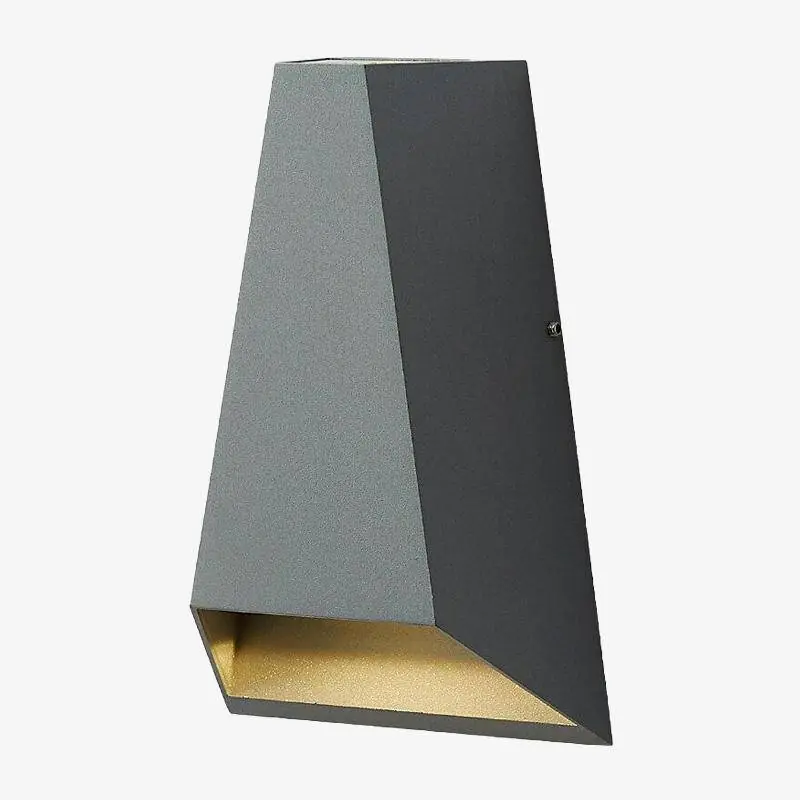 Applique murale design LED - Abat-jour géométrique métal gris Outdoor
