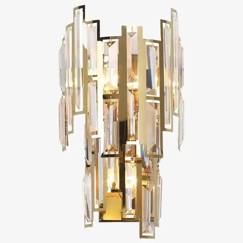 Applique murale design LED doré en verre cristal