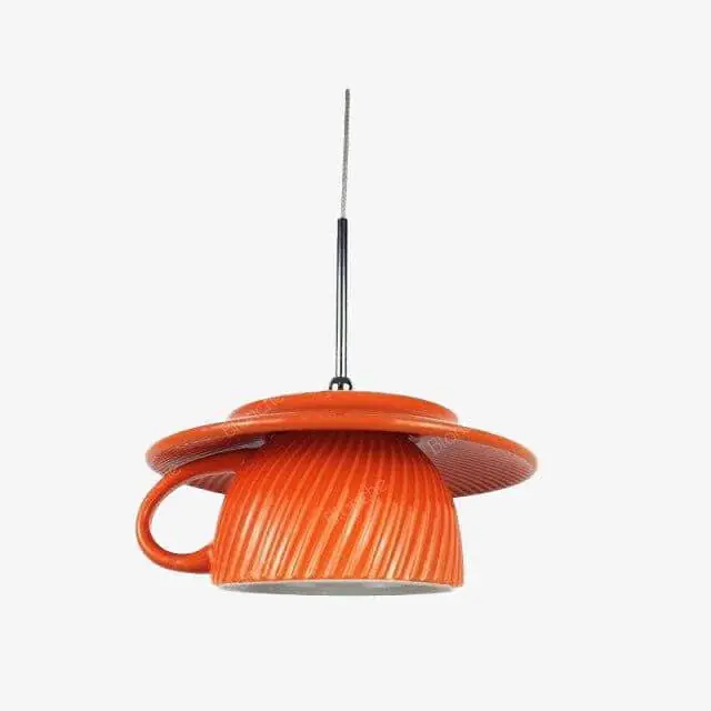 Suspension vintage LED en céramique colorée - Café Chic
