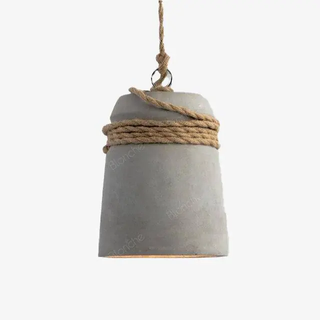 Suspension LED design en ciment avec corde trendy