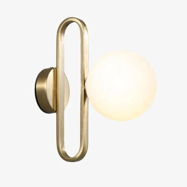 Applique murale design à LED - Doré et verre boule