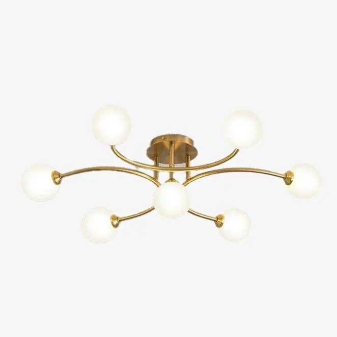 Lustre LED Design : Métal et Boules en Verre