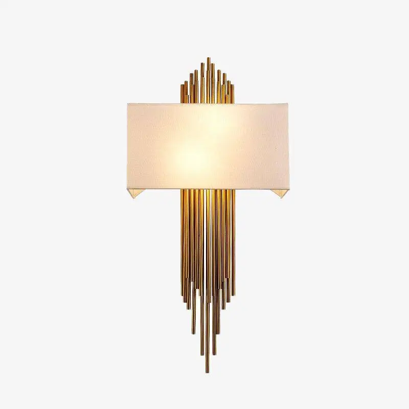 Applique murale LED dorée avec abat-jour blanc de luxe