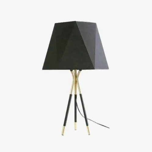Lampe à poser LED métal & abat-jour triangle style Loft - Omi