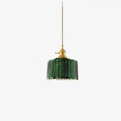 Suspension LED Rétro Yuja en Verre Vert