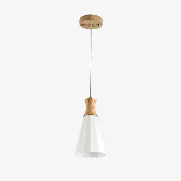 Suspension LED blanche et bois - Design scandinave