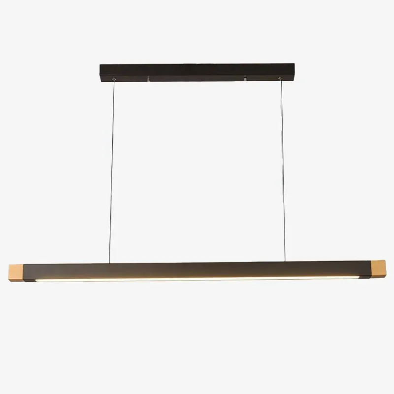 Suspension LED Noire Longue en Métal - Design Élégant