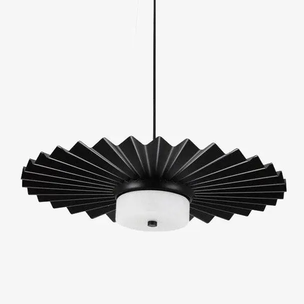 Suspension LED Loft en métal plissé noir