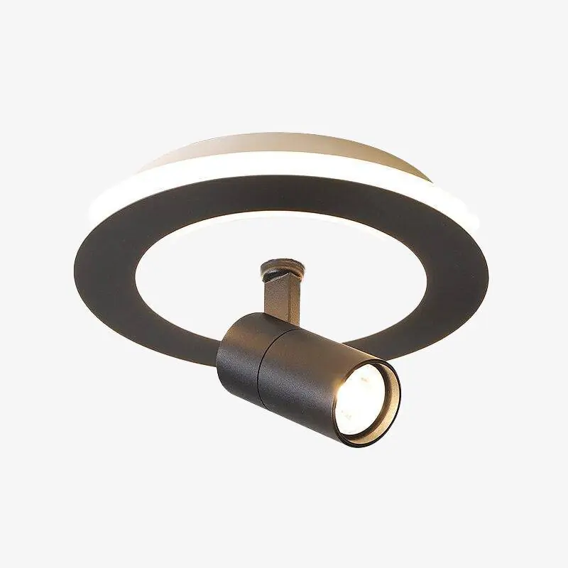 Plafonnier LED Mosko, design circulaire en métal noir