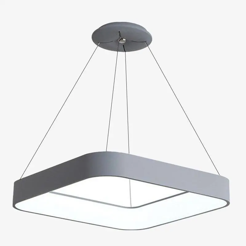 Suspension LED carrée en métal gris Mossko