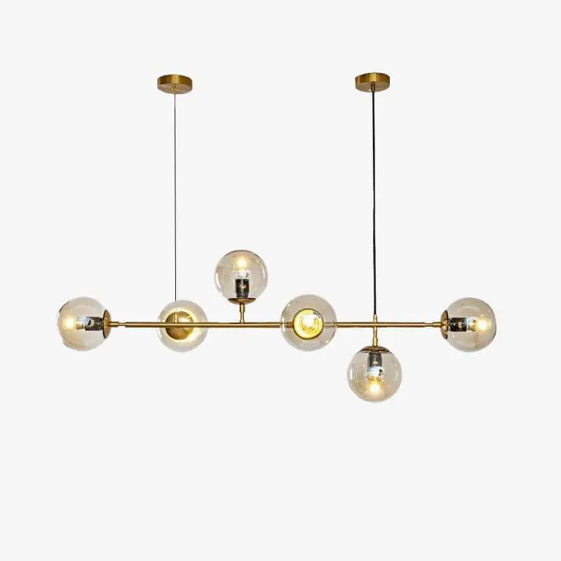 Lustre LED Design en métal avec boules en verre rétro
