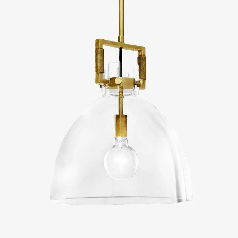 Suspension LED Verre & Métal Doré Light