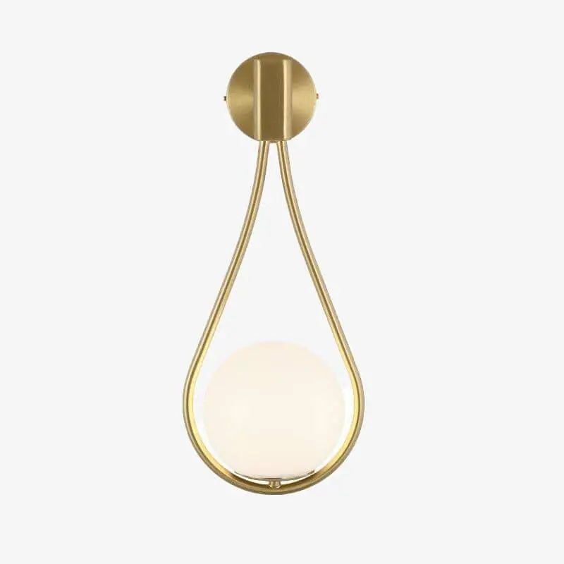 Applique murale design dorée LED avec boule en verre blanc Shadow.