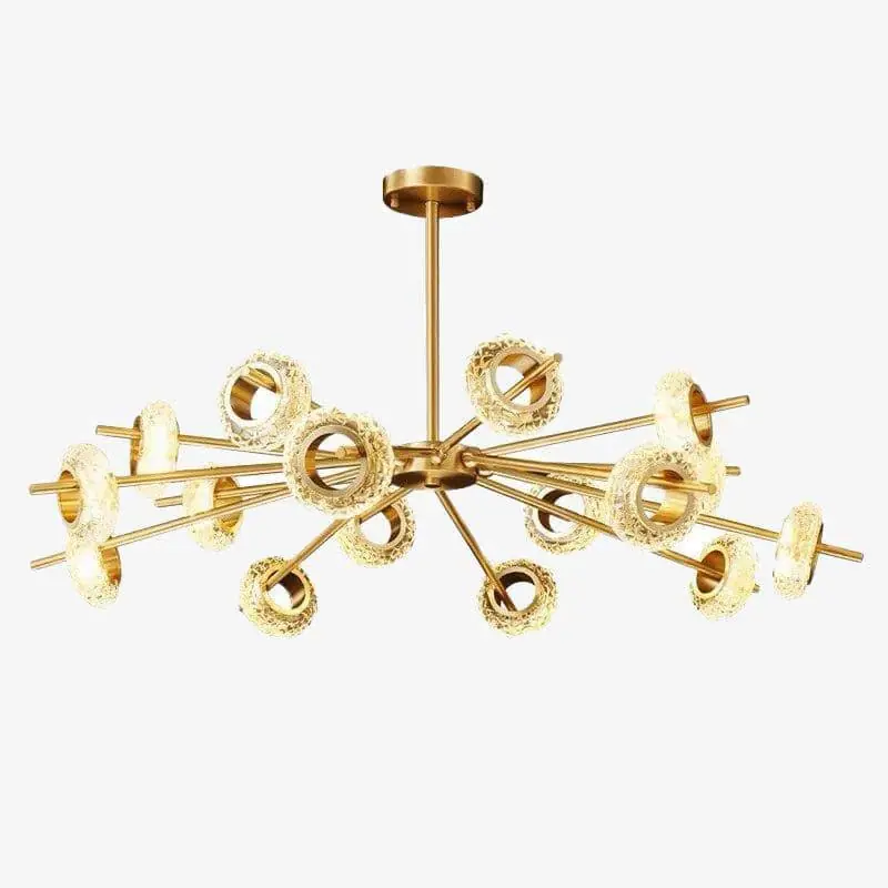 Lustre design LED Loft - Cercles dorés