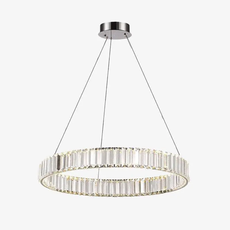 Suspension Luxury LED Dorée - Anneau en Verre