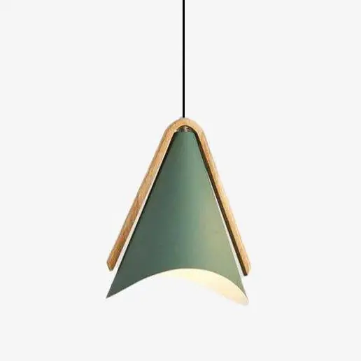 Suspension lumineuse design en bois et métal multicolore