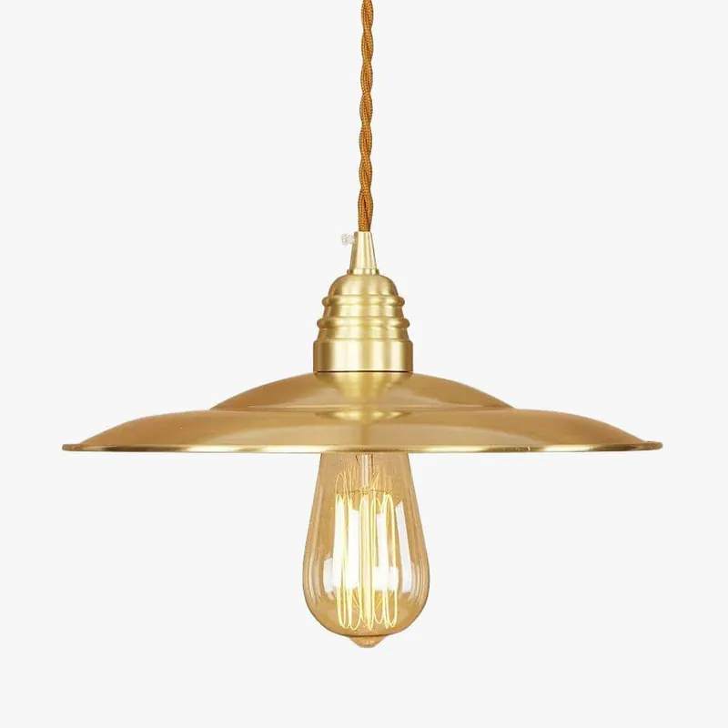 Suspension LED design en métal doré avec abat-jour chapeau Coffee