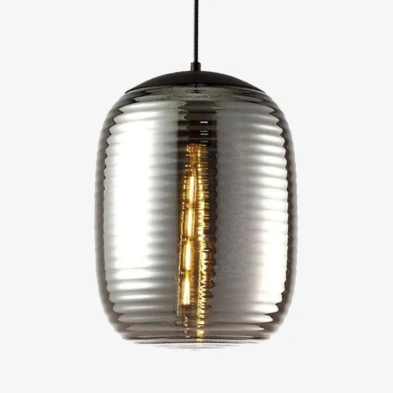 Suspension LED en verre ovale - Style industriel