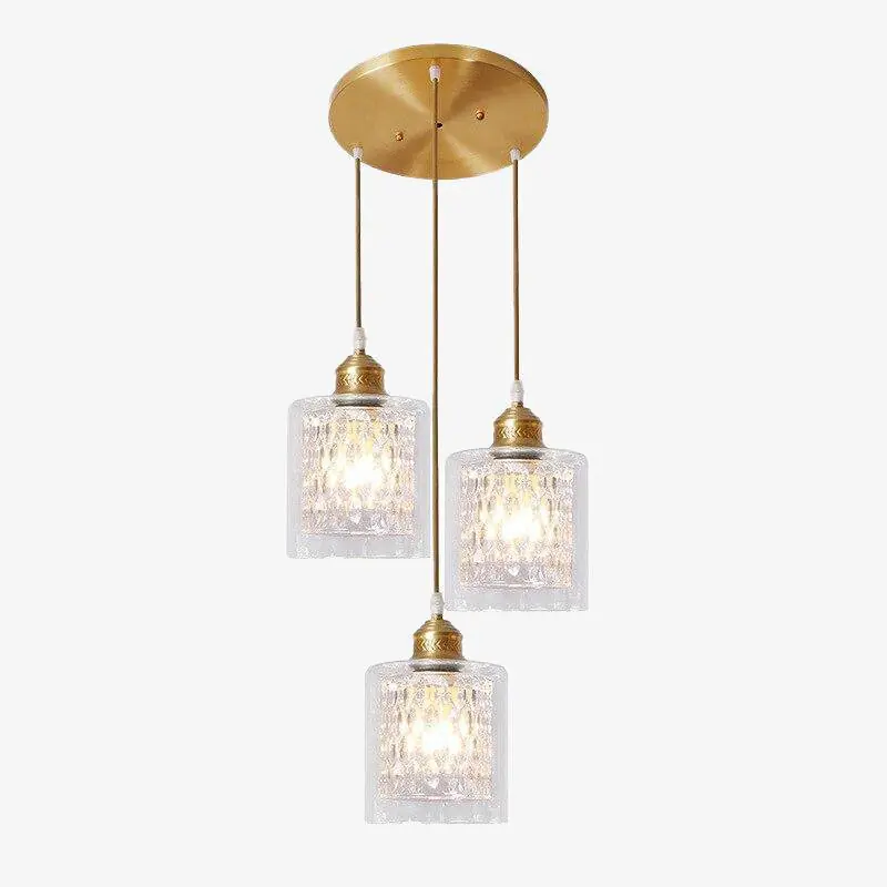 Suspension LED dorée en verre cristal