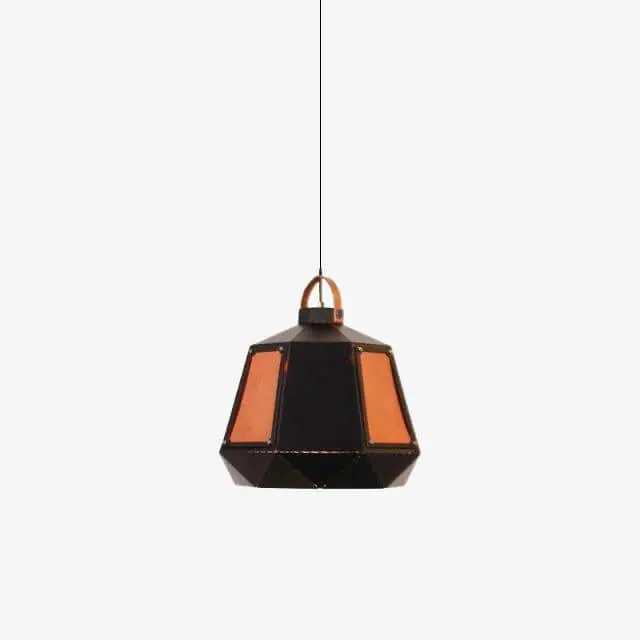 Suspension LED géométrique en métal fumé Glow