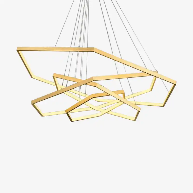 Lustre LED Géométrique Doré par Luxury