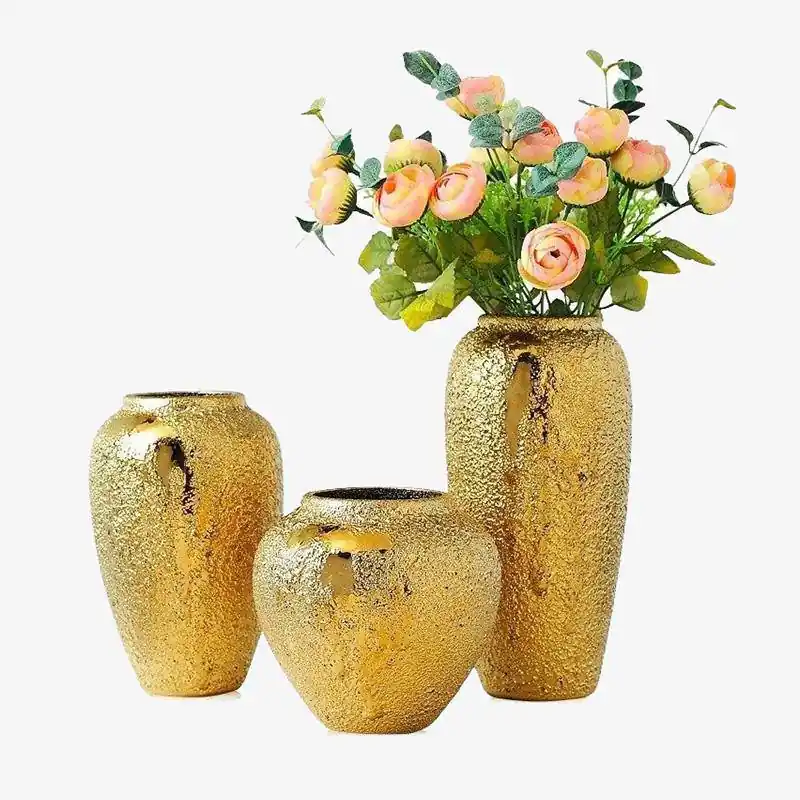 Vase Luxury en céramique dorée