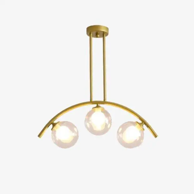 Lustre Luxury LED Bras Doré et Boules en Verre