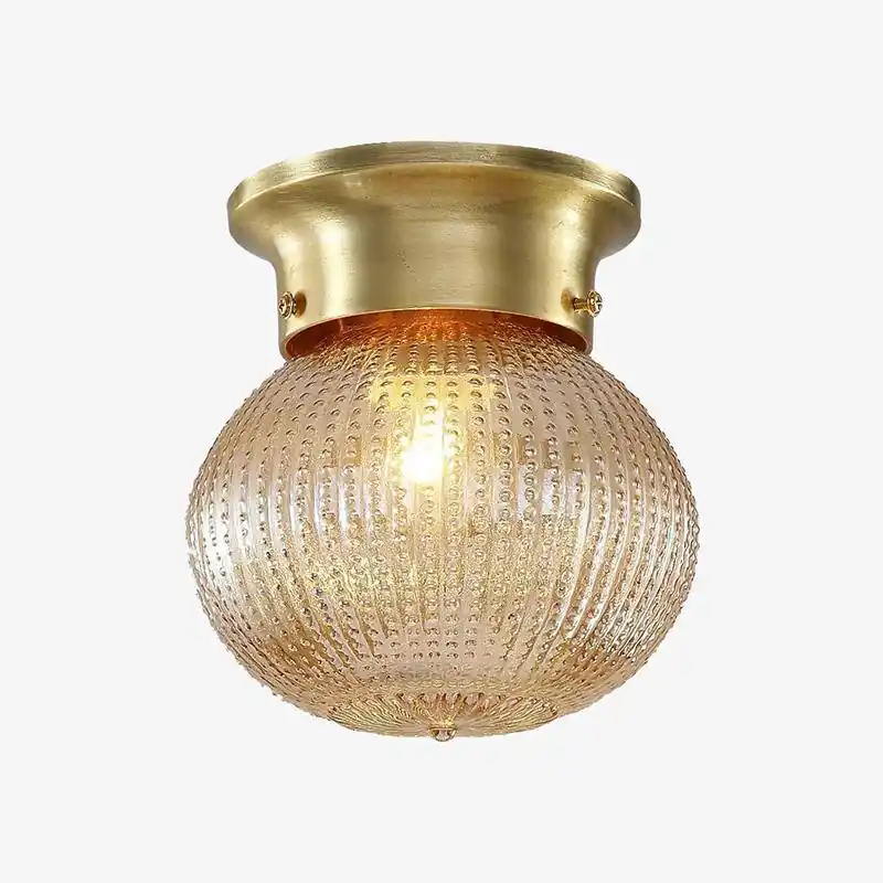 Suspension rétro LED Luxe en métal doré et verre cristal