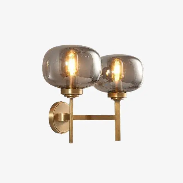 Applique murale design LED dorée avec abat-jour en verre - Sconce Glam