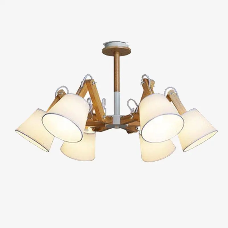 Lustre rétro LED Vintage avec Abat-jours en Tissu