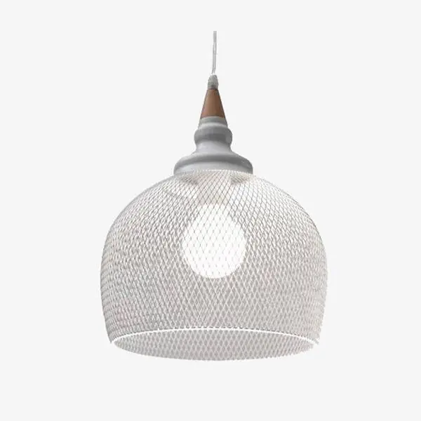 Suspension LED industrielle avec abat-jour blanc