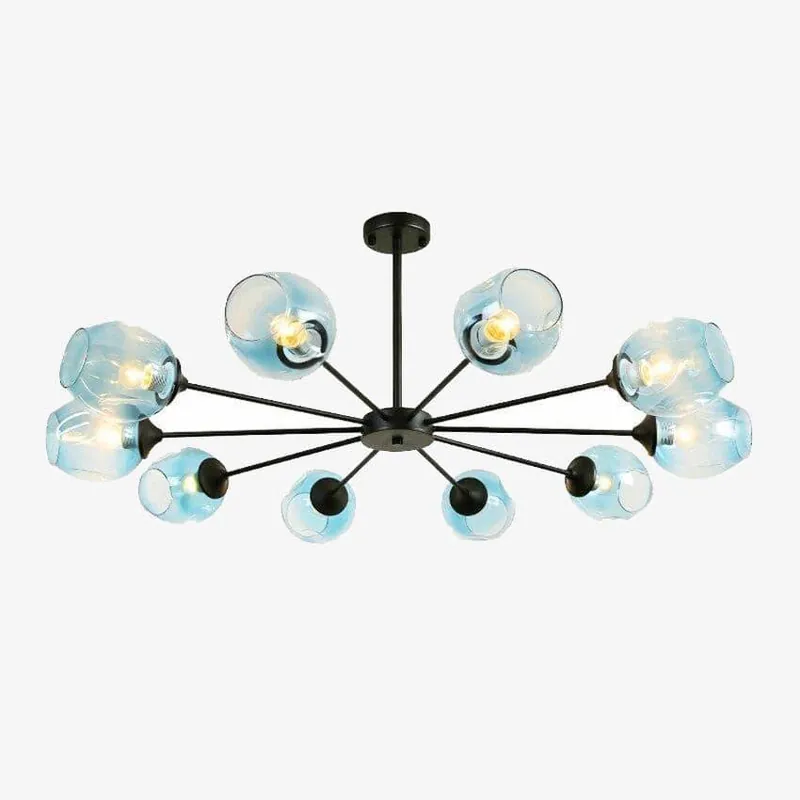 Lustre LED Coloré en Métal et Verre