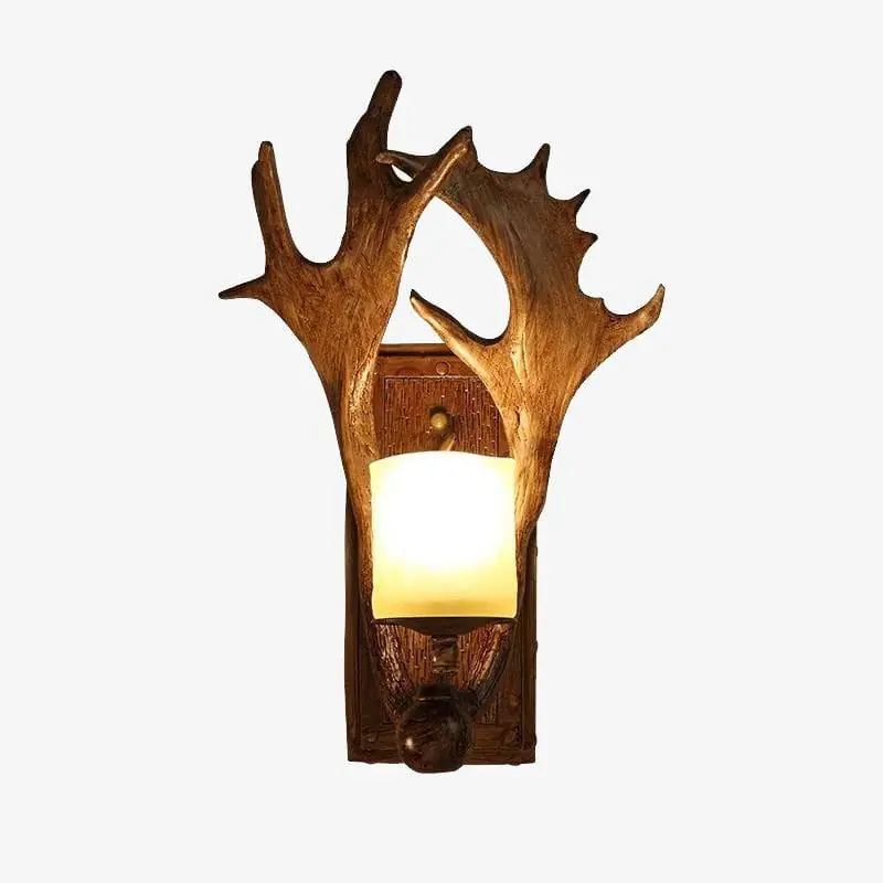 Applique murale rustique LED \\"Bois de Cerf Art\\"