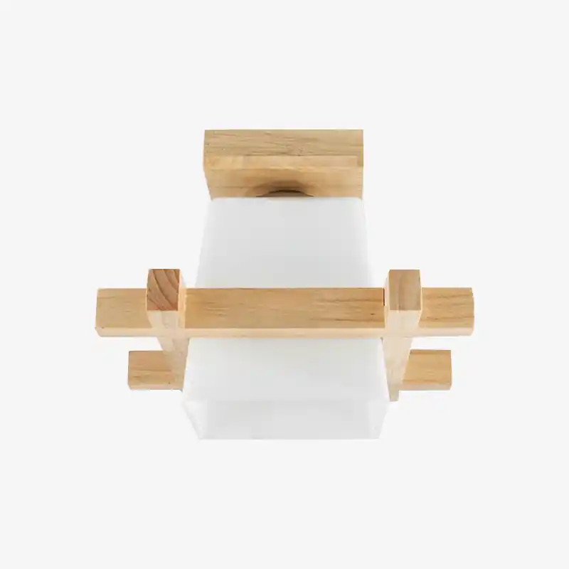 Plafonnier LED Style Japonais en Bois