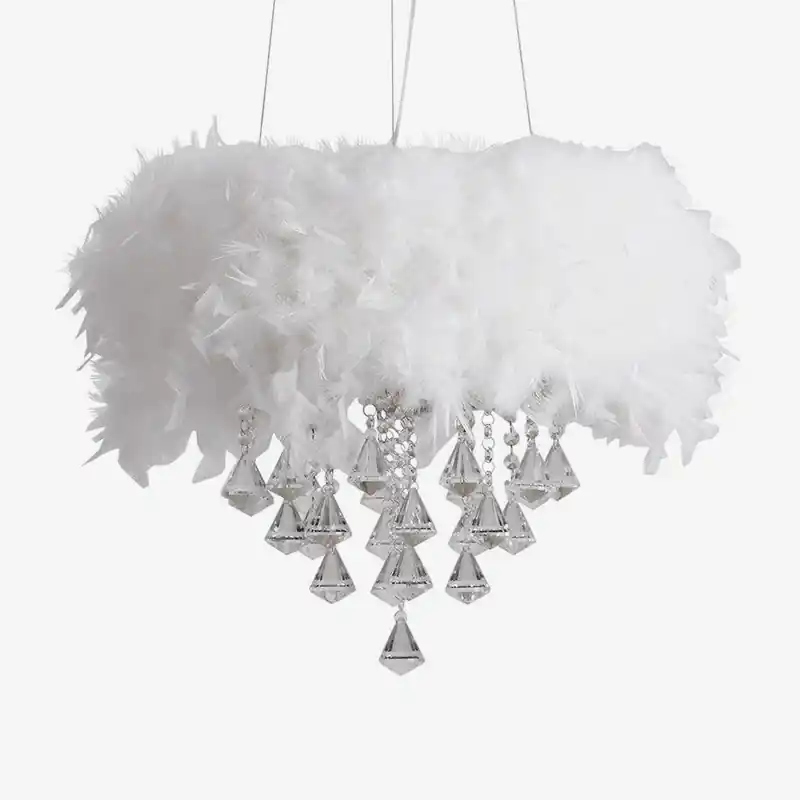 Lustre RoundLux LED Plume & Crystal