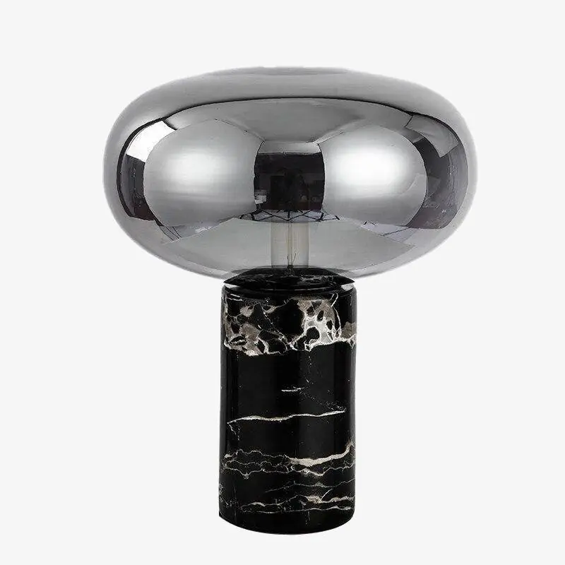Lampe Domino LED en marbre et verre coloré