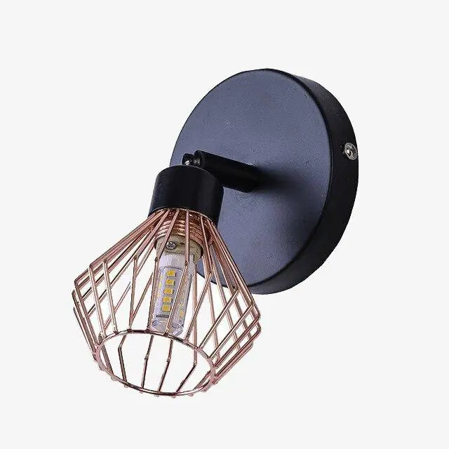 Lampe suspendue Buny LED en métal noir avec abat-jour cuivré.