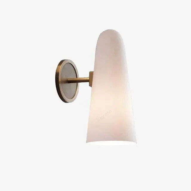 Applique murale design LED - Abat-jour conique arrondi Café