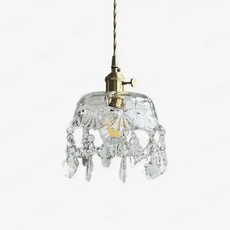 Lustre LED design en verre cristal vintage