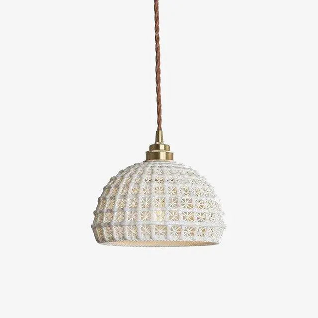 Suspension LED japonaise vintage en blanc