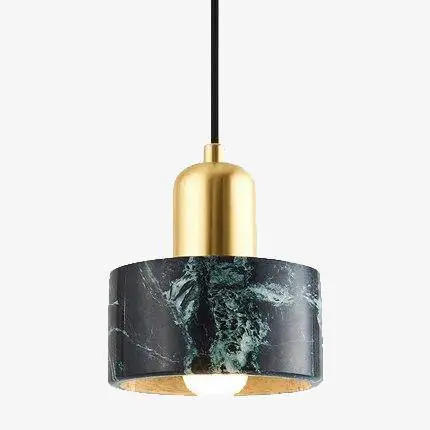 Suspension LED dorée en marbre noir de luxe
