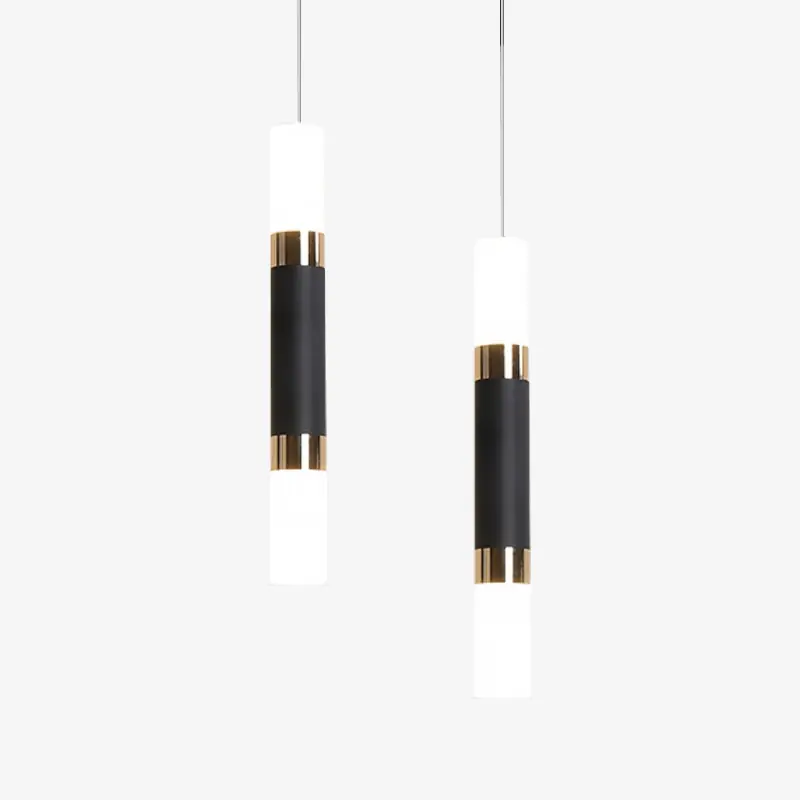 Suspension LED design en tube métal.