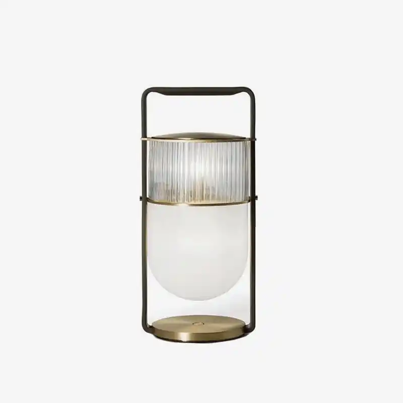 Lampe de table LED en verre style lanterne